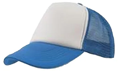 Image de Casquette de camionneur Atlantis Rapper à 5 panneaux LT892 (taille unique) (bleu roi/blanc)