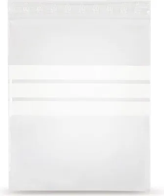 Image de Lot de 1000 sachets plastiques à fermeture zip 100x150mm + 3 bandes blanches