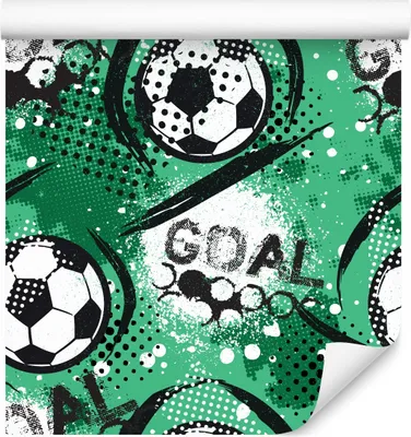 Produktbild von 10m VLIES TAPETE Rolle Kinderzimmer Sport Fußball Bälle Geometrisch XXL