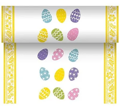 Produktbild von Tischläufer, stoffähnlich, Airlaid 24 m x 40 cm "Coloured Eggs"