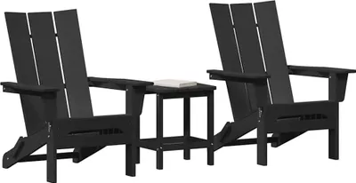 Produktbild von vidaXL Gartenstuhl 3 pcs Schwarz 80,5 x 74,5 x 92 cm Polyethylen