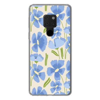 Produktbild von MuchoWow® Handyhülle Schutzhülle Hülle für Huawei P40 Lite Blume - Blau - Muster Silikon Softcase Handy Hülle - Handy