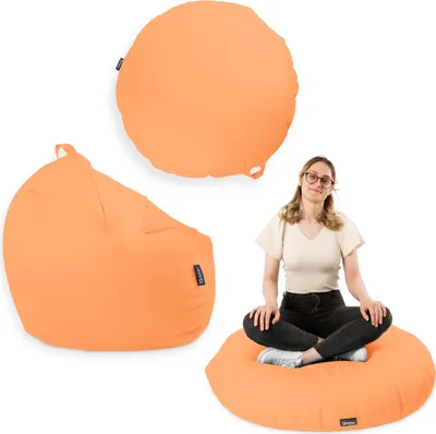 Produktbild von Sitzsack mit füllung 2 in 1 Sitzkissen Bean Bag Outdoor Indoor Wasserfest | Orange 125cm