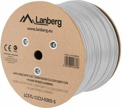 Produktbild von LANBERG Verlegekabel CAT.7 SFTP 305m LSZH Kupfer grau