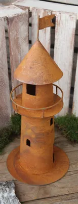 Produktbild von Leuchturm Metall Rost Gartendeko Edelrost rostige Gartendeko Teich 60cm