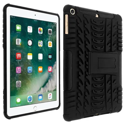 Produktbild von Avizar, Schutzhülle mit Hartschale und Standfunktion für Apple iPad 5 / 6 / iPad Air, Schwarz
