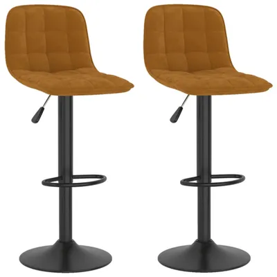 Produktbild von Barhocker Samt Braun 42,5 x 45 x (84-105) cm drehbar mit Fußstütze
