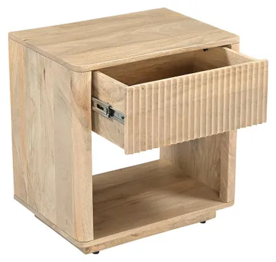 Produktbild von Miliboo - Nachttisch mit Schublade aus hellem massivem Mangoholz ALDA