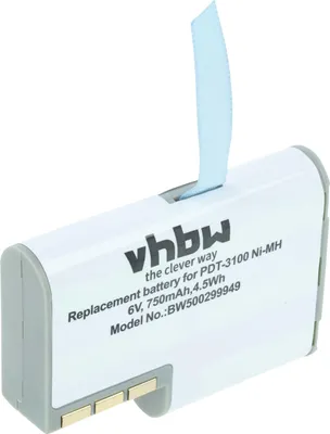 Produktbild von vhbw Akku kompatibel mit Symbol PDT-3140, PDT-3146, PDT-3142, PDT-3100, PDT-3120, PDT-3110 Barcodescanner POS (750 mAh, 6 V, NiMH)