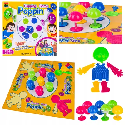 Produktbild von DK Hopping Game Poppin Familienspiel Farbenfrohe Figuren Schneller Spaß