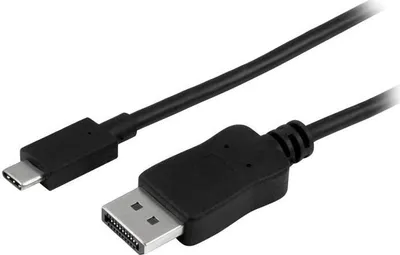 Produktbild von StarTech.com 1m USB-C auf DisplayPort 1.2 Kabel 4K 60Hz - USB-C auf DP Adapterkabel/Videoadapter - HBR2 - USB-C DP Alt Mode auf DP Monitor Videokabel - Thunderbolt 3 kompatibel - Schwarz, 1 m, DisplayPort, USB Typ-C, Stecker, Stecker, Gerade