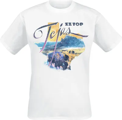 Produktbild von ZZ Top T-Shirt Herren Tejas weiß Band-Merch, Bands 100% Baumwolle S
