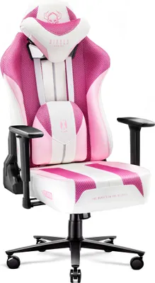 Obrázek produktu pro Diablo X-Player Herní židle Kancelářská židle Látkové 3D područky Ergonomický design Krční/bederní polštář, Barva: Marshmallow Pink/ růžová, Velikost: Normal