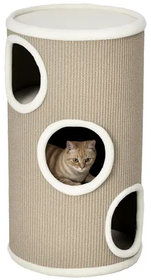 Immagine prodotto di Cuccia per Gatti a 3 Livelli con Tiragraffi in Sisal e Peluche, Ø38x70cm, Marrone