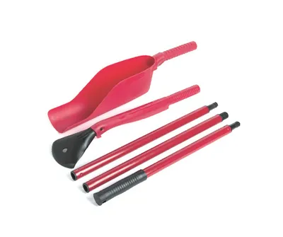 Zdjęcie produktu dla 5-piece gutter cleaning set. Shovel, scraper, and 3 extension poles.