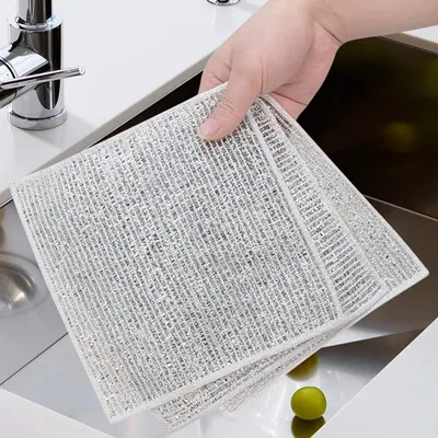 Obrázek produktu pro Čisticí utěrky na odolné nečistoty 4 ks, nylonové, na kuchyň i koupelnu, pro suché i mokré čištění - SteelCloths