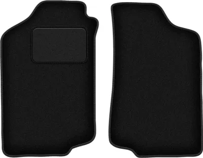 Produktbild von Velours-Fußmatten Vorne passend für Volkswagen Golf II (Schrägheck, Bj. 1983-1992) –  schwarz, passgenau, mit Befestigungen set 2 Stk. - STANDARD