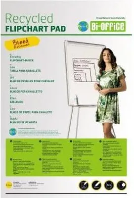 Image de Bloc flipchart Earth-It 58,5 x 81 cm (L x H) 55g/m² 50 blocs 5 blocs/paquet.