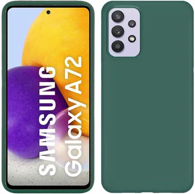 Immagine prodotto di Custodia per Samsung Galaxy A72 5G, custodia protettiva in silicone morbido in gomma liquida Verde notte