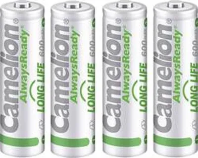 Zdjęcie produktu dla Akumulator Camelion AA, Mignon LR6, HR6, NiMH o napięciu 1,2 V i pojemności 800 mAh w opakowaniu blistrowym po 4 sztuki, zawsze gotowy do użycia z niskim poziomem samorozładowania, gotowy do użycia