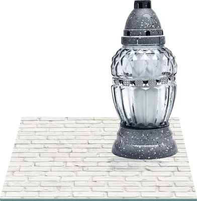 Zdjęcie produktu dla SZKLANA PODSTAWKA POD ZNICZE Z DEDYKACJĄ 35x35cm Cegły 349g