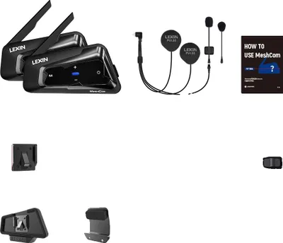 Obrázek produktu pro Motocyklová náhlavní souprava LEXIN, 2 km interkom, duální audio streaming, 2STK