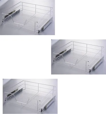 Produktbild von Novaliv 3 Stk Teleskop Küchenschubladen 49x44x14cm Nachrüstbare mehr Komfort und Organisation aus hochwertigem Stahl - Teleskopauszug Schubladen Nachrüsten Küche Küchenschubladen