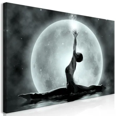 Produktbild von Wandbild Mega XXXL Mond 250x125 cm Einteiliger XXL-Format Kunstdruck zur Selbstmontage Leinwandbilder moderne Bilder DIY Wanddekoration Wohnung Deko Nacht Tänzerin h-A-0141-ak-f