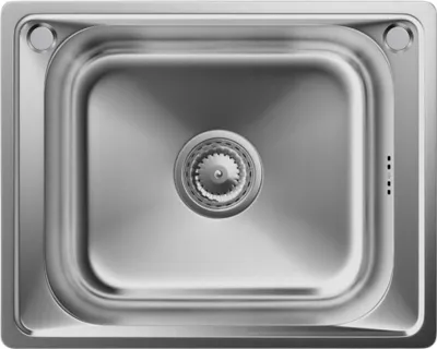 Produktbild von Granitan | Stahlspüle - Spülbecken 1-Kammer - 50x40 cm - Rechteckig - Silber - mit Siphon - Turi