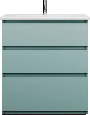 Produktbild von burgbad Lin20 Keramik-Waschtisch Weiß Glänzend inklusive Waschtischunterschrank, 3 Auszüge, 830x495x912mm, SGHG083F5395C0001