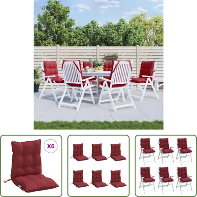 Produktbild von The Living Store Niedriglehner-Auflagen 6 Stk. Weinrot Oxford-Gewebe