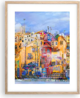 Produktbild von Gerahmtes Poster - Rahmen in heller Eiche - Altstadt Mietshaus - 40x50 cm - Wand Bild - Wanddeko - Wandbilder - Wandposter - Bilderrahmen - Bilder - Kunstdruck - Wandbild - P2NPA40x50-3419