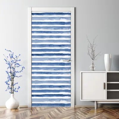 Produktbild von Dekorative Türtapete selbstklebend Tattoo Aufkleber Klebefolie Aquarell Streifen 85 x 200 cm
