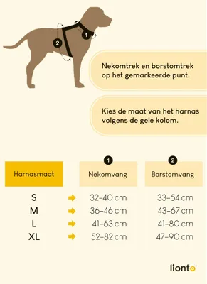 Productafbeelding van Lionto anti-trek hondenharnas, verstelbaar Y-harnas met borstlus, reflecterend en gevoerd, maat M, beige
