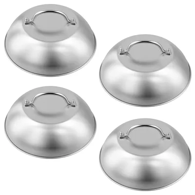4er-Set Hamburgerpresse Edelstahl, 22,5 x 10,1 cm, Grillglocke