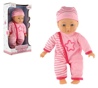 Zdjęcie produktu dla Lalka bobas 30cm miękkie ciało różowe w pudełku 17x33x10cm
