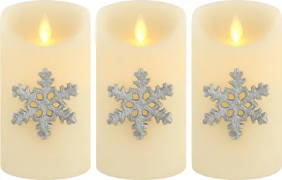 Produktbild von Marrakesch 3er Set Kerzenstecker Silber 6x6cm | Candle Pins Stecker für Adventskranz, Stumpenkerzen & Kerzenhalter als Schneeflocke Deko Muster -H- | Weihnachtsdeko Adventsdeko Kerzenpin Pin zum Stecken