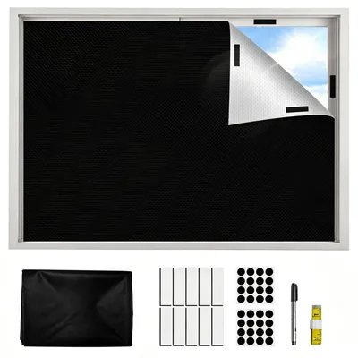 Verdunkelungsrollo 200x145 cm, ohne Bohren, Klettverschluss, für Schlafzimmer