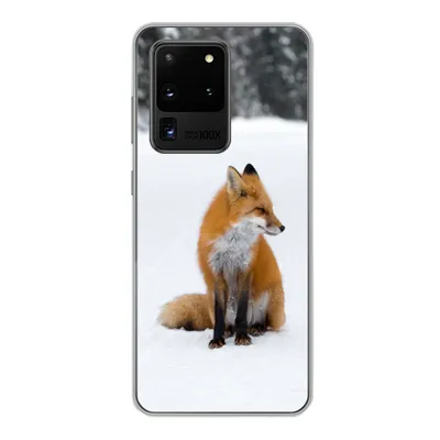 Produktbild von MuchoWow® Handyhülle Schutzhülle Hülle für Samsung Galaxy S20 Ultra Fuchs - Schnee - Winter Silikon Softcase Handy Hülle - Karteninhaber