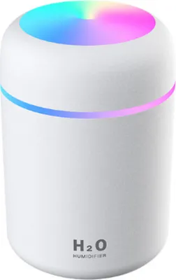 Produktbild von 300ml LED Luftbefeuchter USB Aroma Diffusor Purifier Auto Luftreiniger mit Bunte LED Lichter, Weiß