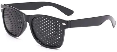 Produktbild von Lochbrille, Schwarze-Loch-Brille, Netzbrille mit faltbaren Bügeln für Augentraining und Entspannung