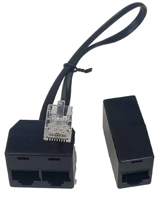 Productafbeelding van Conexión adapter, ISDN-verdeelstuk met dubbele aansluiting: 1x RJ45-connector - 2x RJ45-aansluiting met ISDN-verdeelfunctie