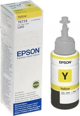 Zdjęcie produktu dla Epson T6734 Yellow ink bottle 70ml, Oryginalny, Żółty, Epson L800, Standardowa wydajność, Druk atramentowy, Indonezja
