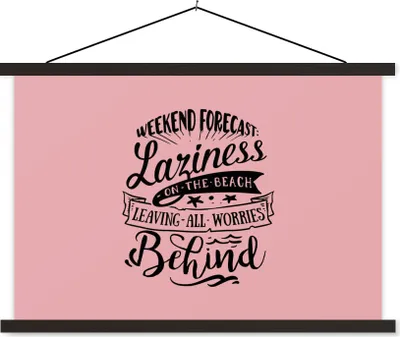 Produktbild von MuchoWow® Textilposter Sommer - Zitat - Rosa 60x40 cm mit schwarzem Rahmen - Hölzernes