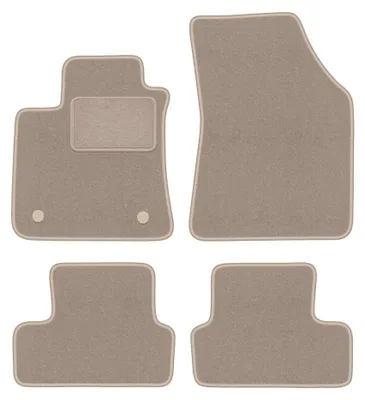 Productafbeelding van Velours automatten voor Renault Megane IV vanaf 2015 (coupé/liftback/stationwagen/stationwagen) – 4-delig, beige, op maat – Wielganizator LUX