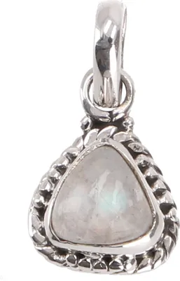 Produktbild von Zierlicher Ethno Silberanhänger, Kettenanhänger aus Silber - Mondstein, SterlingSilber, 1*1*0,5 cm, Anhänger & Amulette aus Silber