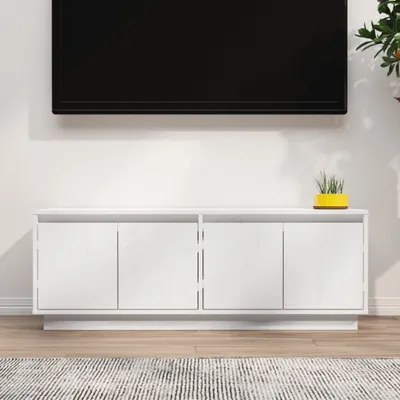 Produktbild von The Living Store TV-Schrank Weiß 110x34x40 cm Massivholz Kiefer