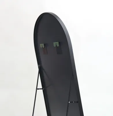 Produktbild von CDGlobal Bogen Ganzkörperspiegel, 53 x 162 cm Gewölbter Standspiegel Groß in voller Länge, an der Wand montiert, lehnend, Bodenspiegel Ganzkörper als Ankleide Eitelkeitsspiegel für Wohnzimmer, Schwarz