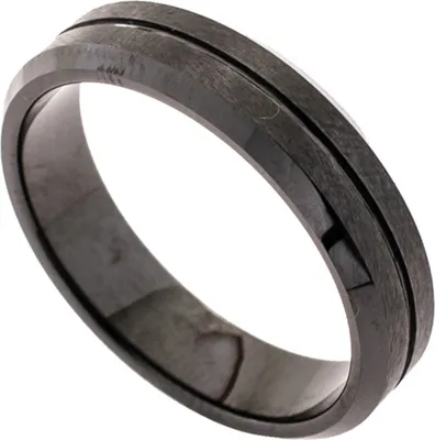 Produktbild von Gr. 66 Herren Ring Edelstahl matt schwarz beschichtet