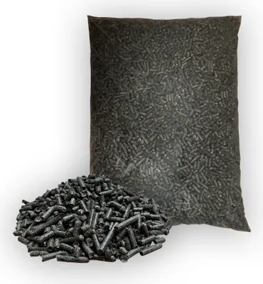 Produktbild von PINI Sonnenblumenschalen Pellets 15 kg Durchmesser 8 mm Heizpellets Einstreupellets (Alternative für Holzpellets)